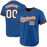 Blaues authentisches orange-schwarzes Baseball-Custom-Throwback-Trikot Blaues authentisches orange-schwarzes Baseball-Custom-Throwback-Trikot
