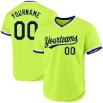 Throwback Neon Custom Authentic Marineblau-Weißes Jersey Grünes Baseball Throwback Neon Custom Authentic Marineblau-Weißes Jersey Grünes Baseball