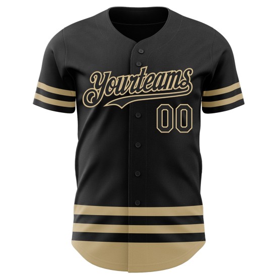 Vegas Authentic Custom Line Gold-Schwarzes Baseball-Trikot Vegas Authentic Custom Line Gold-Schwarzes Baseball-Trikot