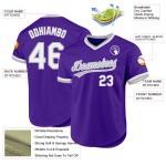 Throwback Lila Trikot Custom Weiß-Grau Baseball Authentic Throwback Lila Trikot Custom Weiß-Grau Baseball Authentic