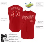 Jersey Authentic Rot Ärmellos Weiß Custom Baseball Jersey Authentic Rot Ärmellos Weiß Custom Baseball