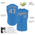Gray-Steel Custom Baseball Jersey Blau Authentic Ärmellos Grau Pulver Gray-Steel Custom Baseball Jersey Blau Authentic Ärmellos Grau Pulver
