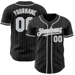 Baseball Weiß Grau Authentic Schwarz Custom Jersey Nadelstreifen Baseball Weiß Grau Authentic Schwarz Custom Jersey Nadelstreifen
