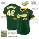 Throwback Custom Baseball Grünes Trikot Authentic Weiß-Gold Throwback Custom Baseball Grünes Trikot Authentic Weiß-Gold