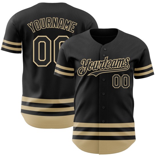 Vegas Authentic Custom Line Gold-Schwarzes Baseball-Trikot Vegas Authentic Custom Line Gold-Schwarzes Baseball-Trikot