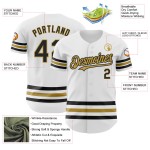 Jersey Gold Baseball Custom Weiß Schwarz-Old Line Authentic Jersey Gold Baseball Custom Weiß Schwarz-Old Line Authentic