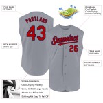 Jersey Custom Rot-Marineblau Baseball Ärmellos Grau Authentic Jersey Custom Rot-Marineblau Baseball Ärmellos Grau Authentic