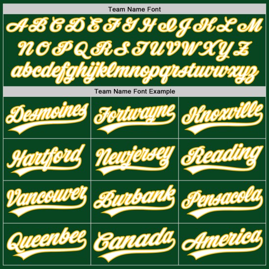 Throwback Custom Baseball Grünes Trikot Authentic Weiß-Gold Throwback Custom Baseball Grünes Trikot Authentic Weiß-Gold