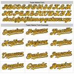 Line Weiß Jersey Authentic Schwarz-Gold Baseball Custom Line Weiß Jersey Authentic Schwarz-Gold Baseball Custom