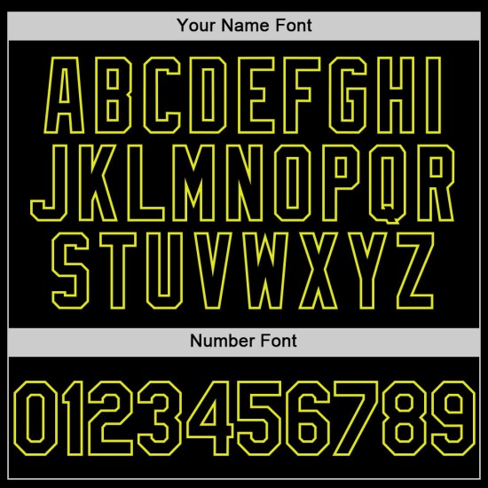 Jersey Neon Baseball Custom Schwarz Authentic Line Gelb Jersey Neon Baseball Custom Schwarz Authentic Line Gelb