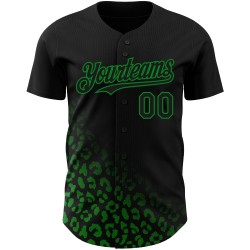 3D-Design Gras Schwarz Baseball Authentic Custom Leopard Fashion Grün Print Fade Pattern Jersey 3D-Design Gras Schwarz Baseball Authentic Custom Leopard Fashion Grün Print Fade Pattern Jersey