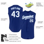 Baseball Blau Custom Royal Ärmellos Weiß-Licht Authentic Jersey Baseball Blau Custom Royal Ärmellos Weiß-Licht Authentic Jersey