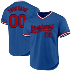 Rot-Marineblaues authentisches, individuelles blaues Throwback-Baseballtrikot
