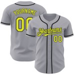 Baseball Grau Gelb-Schwarz Jersey Neon Authentic Custom Baseball Grau Gelb-Schwarz Jersey Neon Authentic Custom